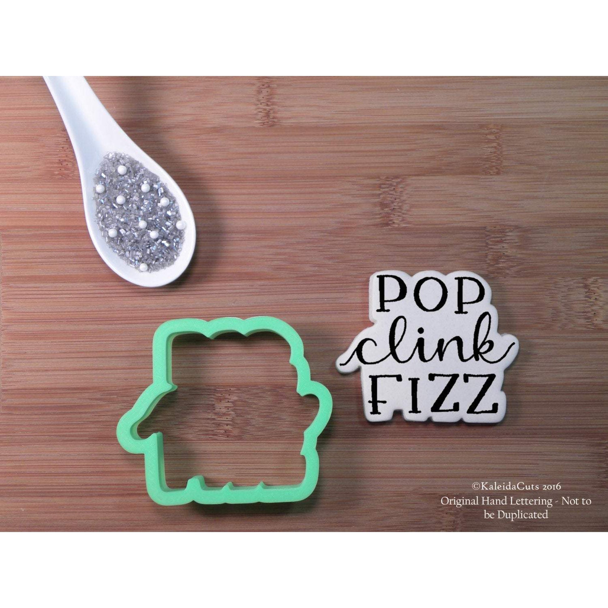 Pop Clink Fizz Lettering Cookie Cutter