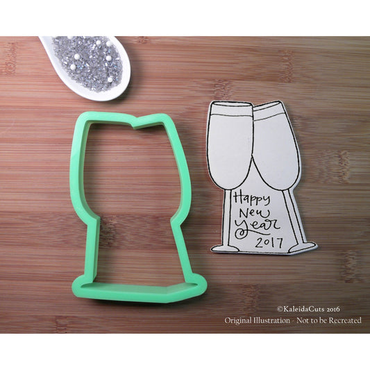 Clinking Glasses Plaque Cookie Cutter