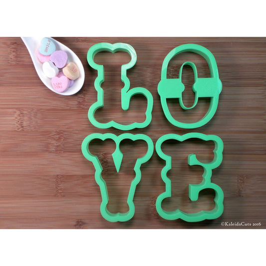 Fancy Font Love Cookie Cutter Set