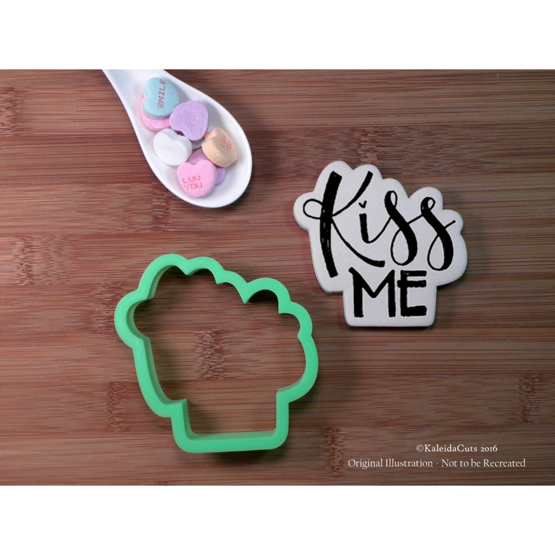 Kiss Me Hand Lettered Cookie Cutter