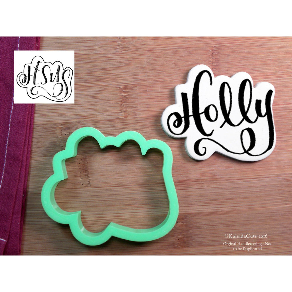 Holly Lettering Cookie Cutter