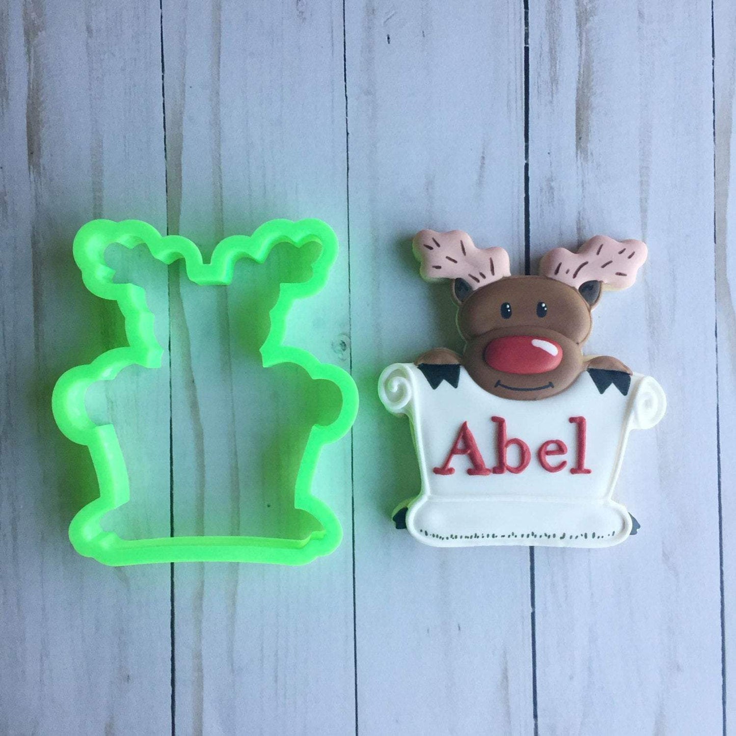 Reindeer with Scroll Cookie Cutter
