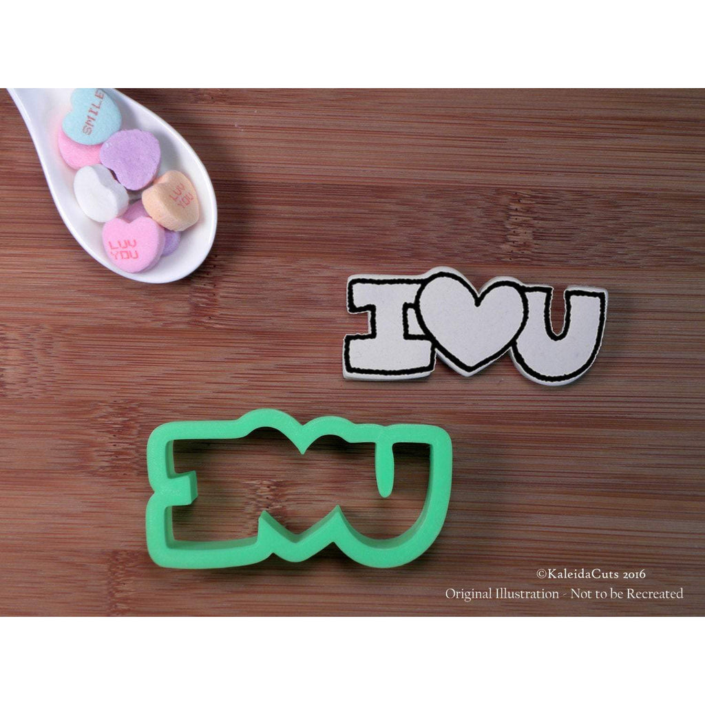 I Heart You Hand Lettered Cookie Cutter