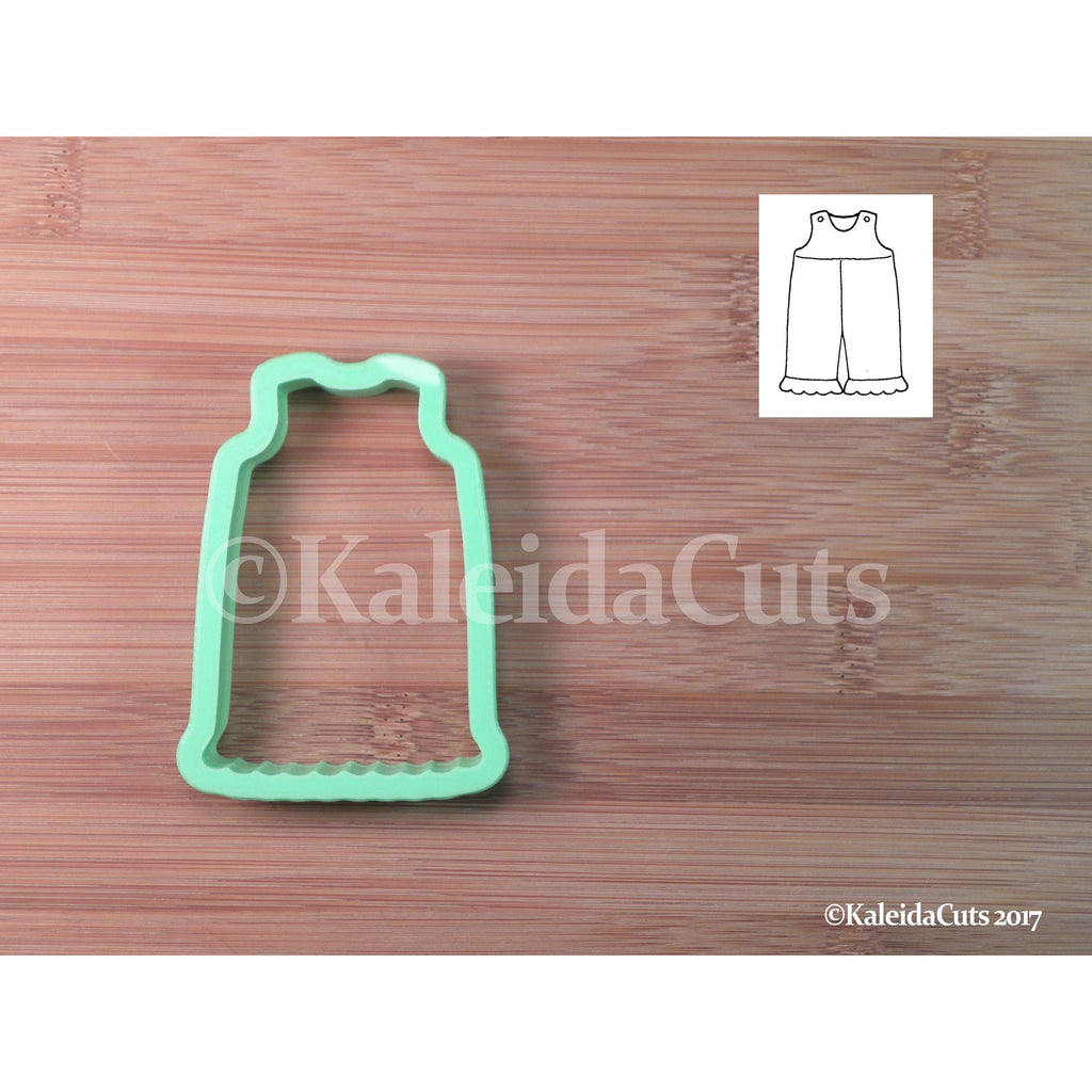 Girly Jumpsuit Cookie Cutter. Baby Shower Cookie Cutter. Overalls Cookie Cutter. Baby Shower Favors. Bodysuit Cookie Cutter. Fondant