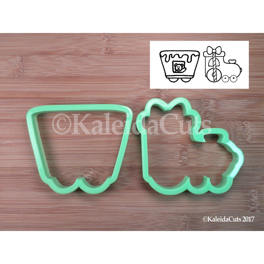 Train Engine  and Cart Cookie Cutter