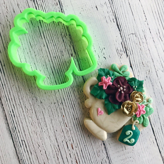 Floral Teacup with Tag Cookie Cutter