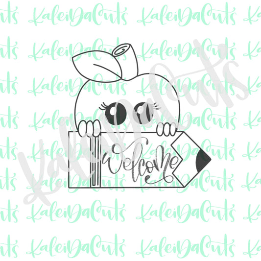 Apple Pencil Plaque 2.0 Cookie Cutter