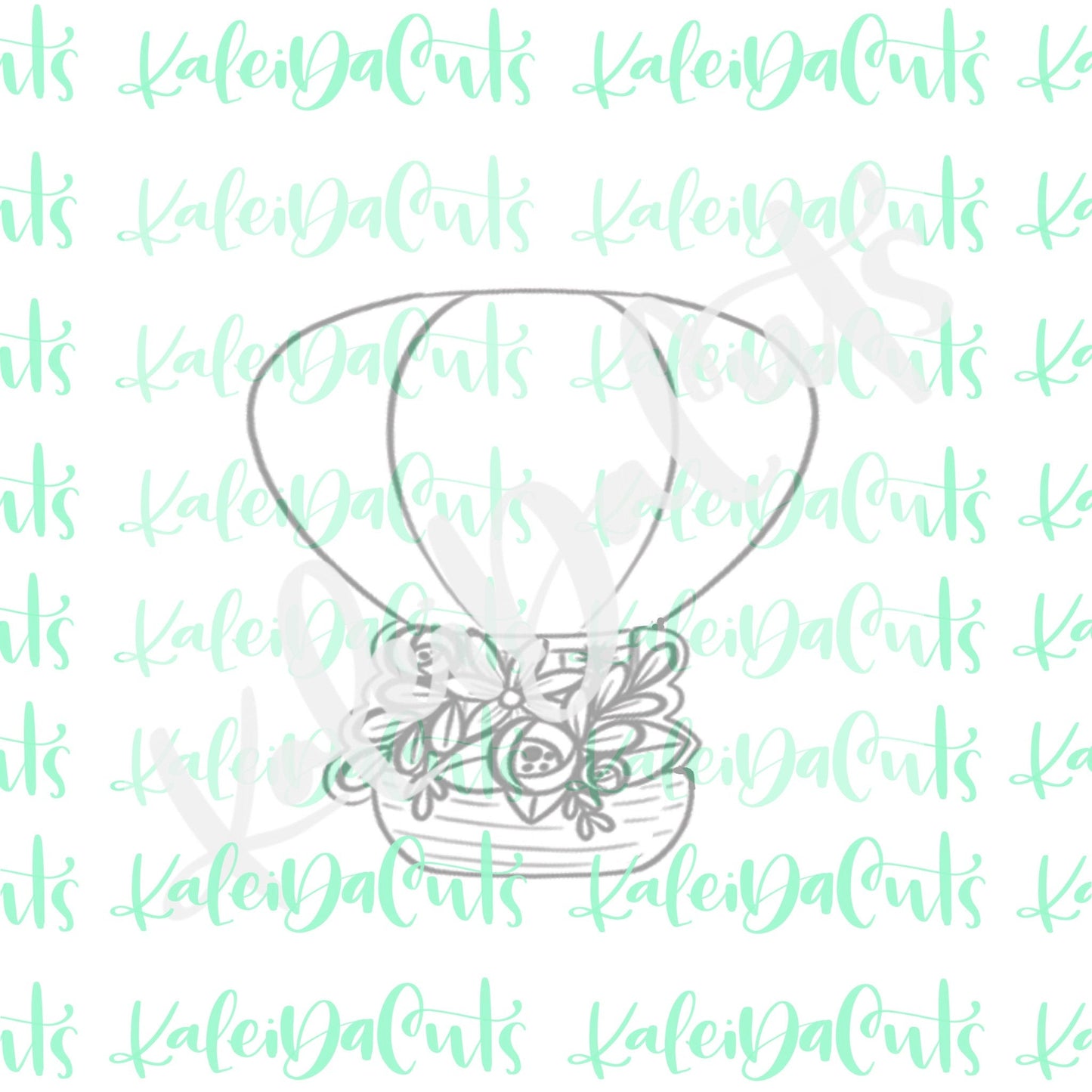 Floral Hot Air Balloon (with Banner) Cookie Cutter