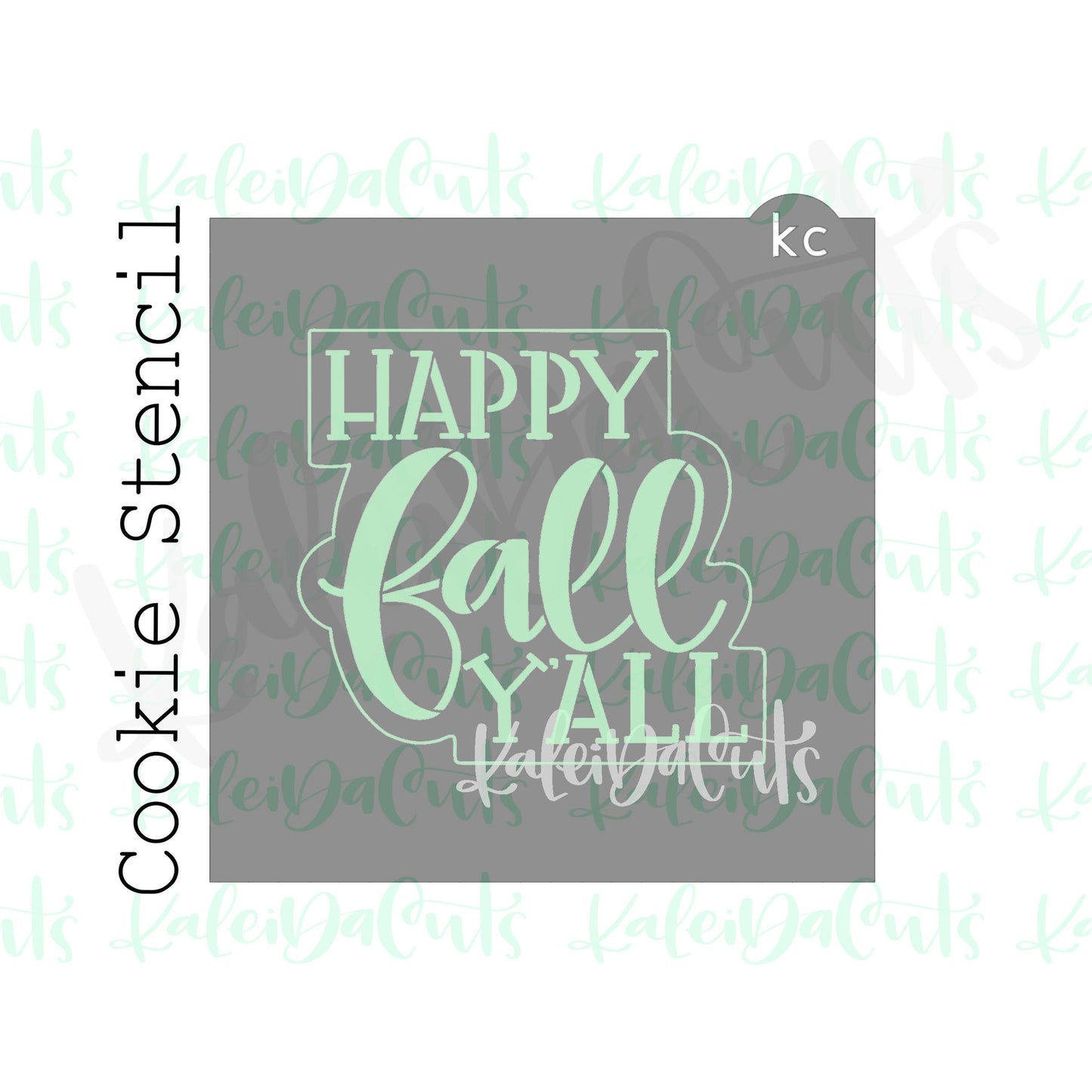 Happy Fall Y'all 2 Stencil (4" design)