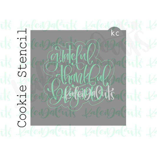 Grateful Thankful Blessed Stencil