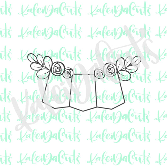 Bunting 3 Floral Cookie Cutter