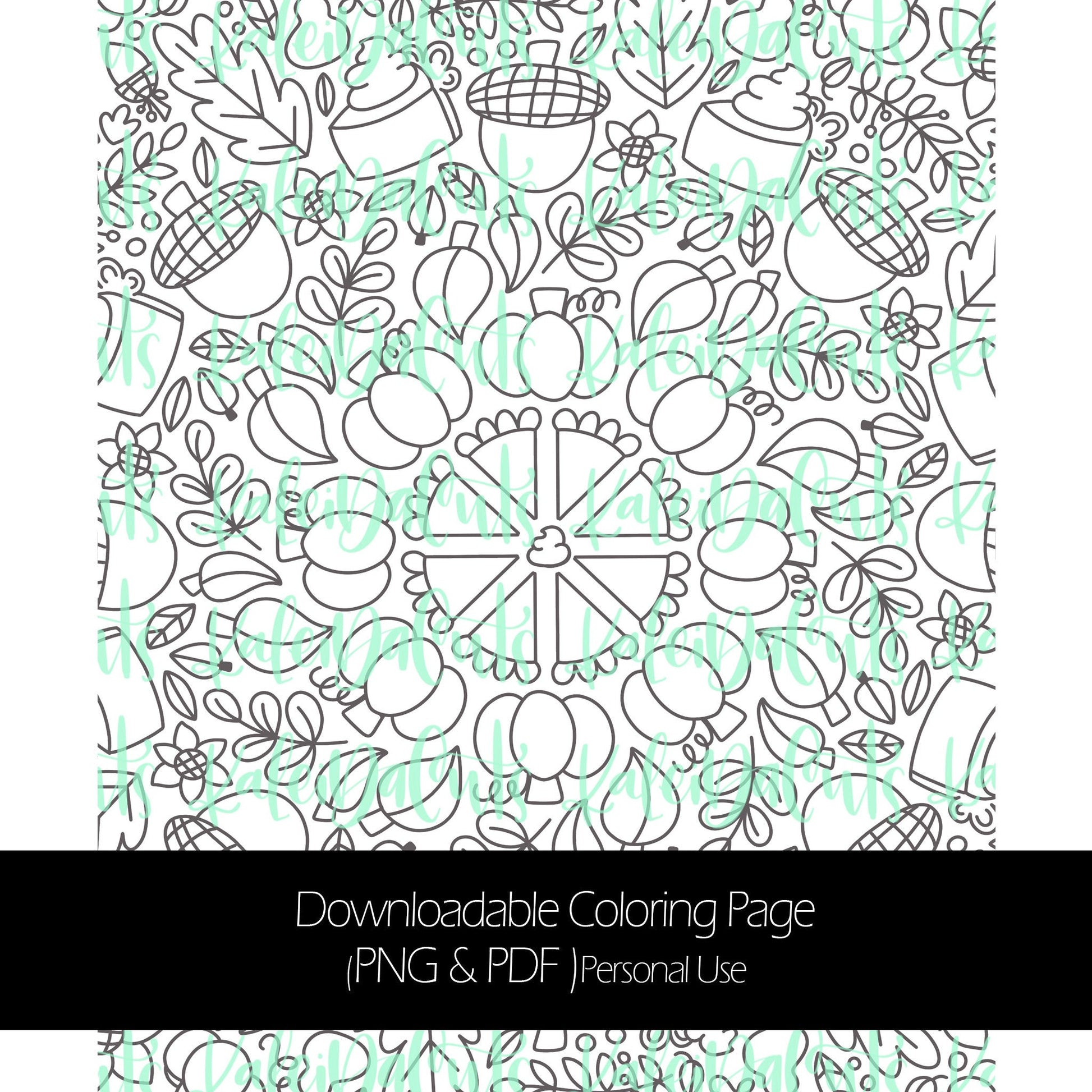 November Downloadable Coloring Page. Personal Use. KaleidaCuts Handlettering.