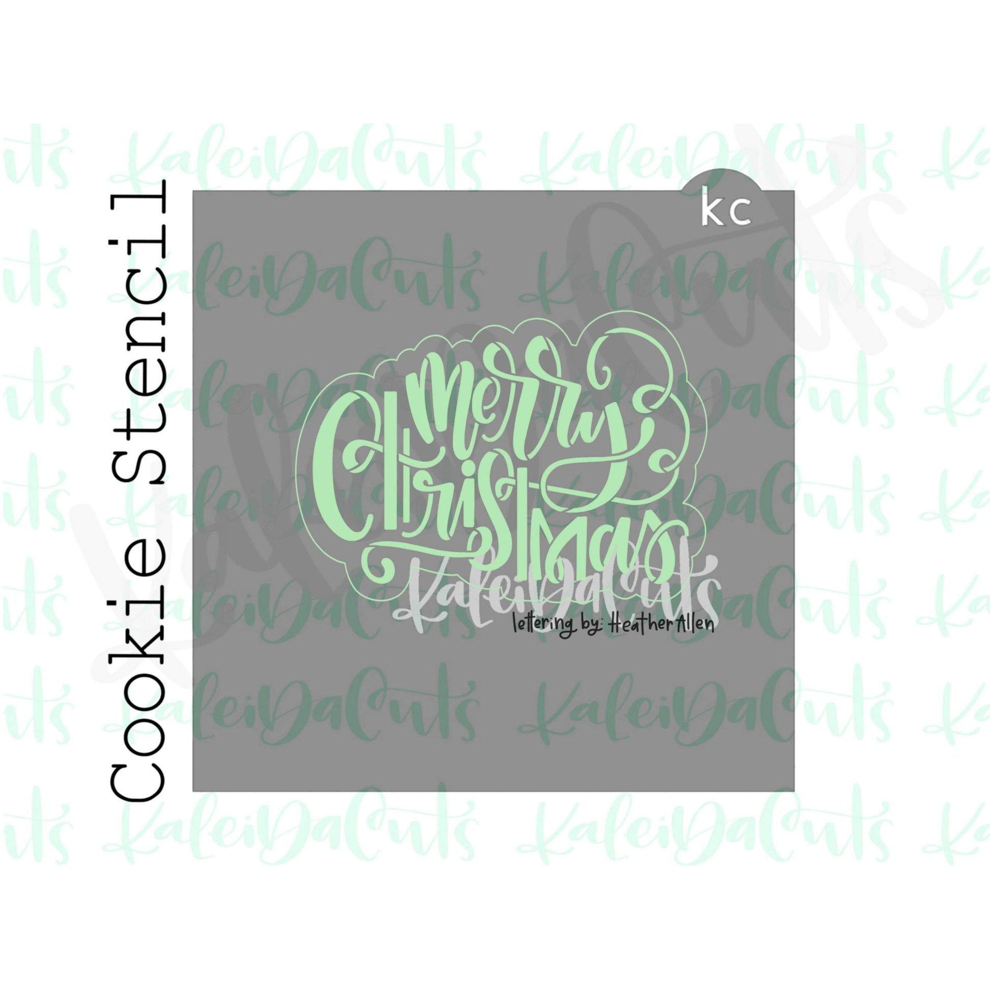 Merry Christmas 2 Stencil (matches 4" cookie cutter)