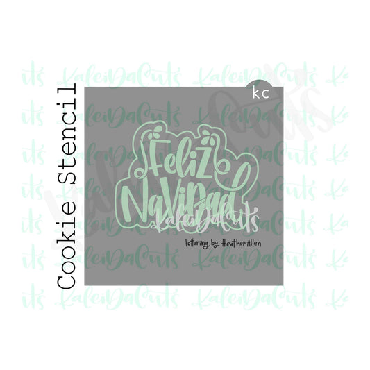 Feliz Navidad Cookie Stencil (matches 4" cookie cutter)
