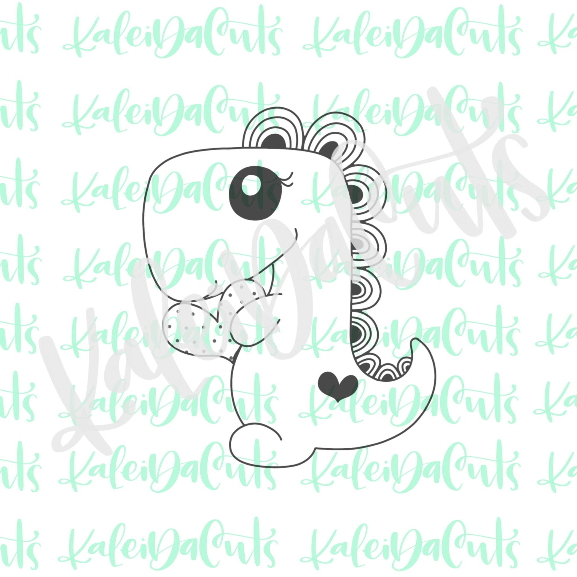 Dinosaur Heart Cookie Cutter