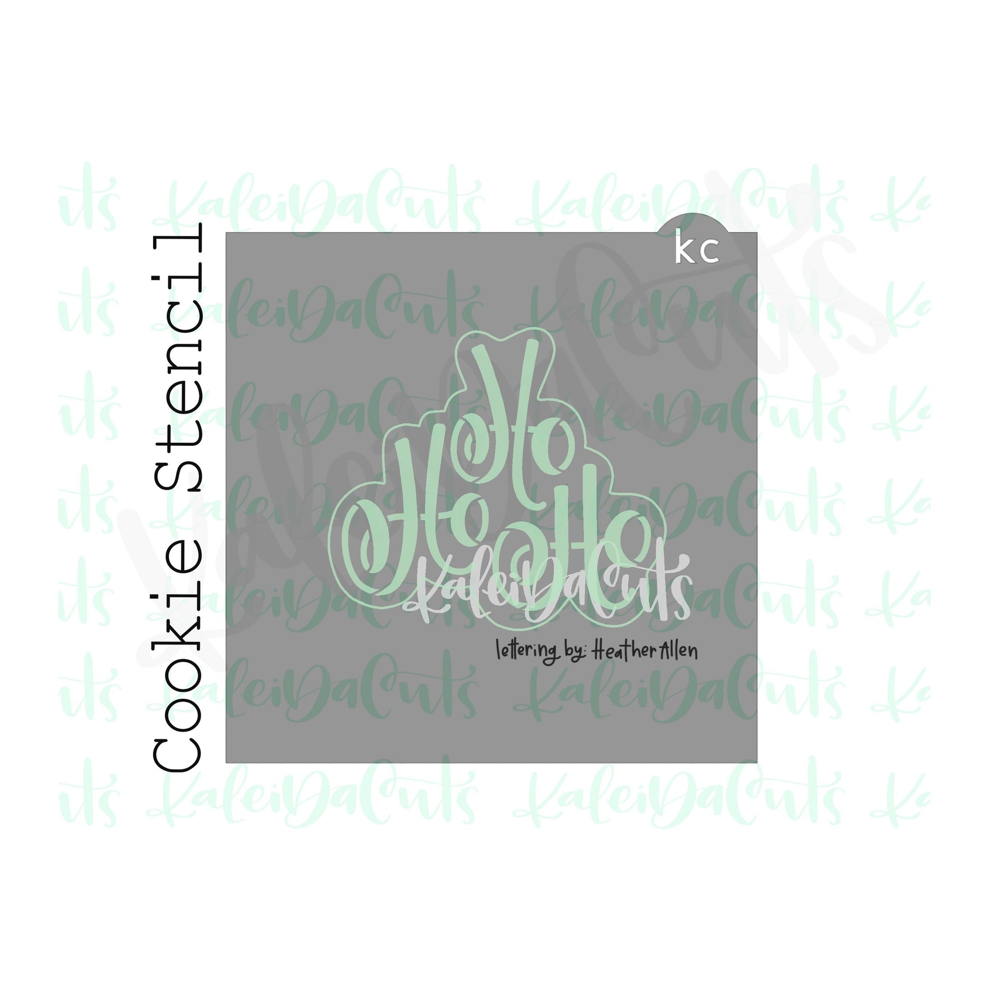HoHo 1 Lettering Cookie Stencil (matches 4" cookie cutter)