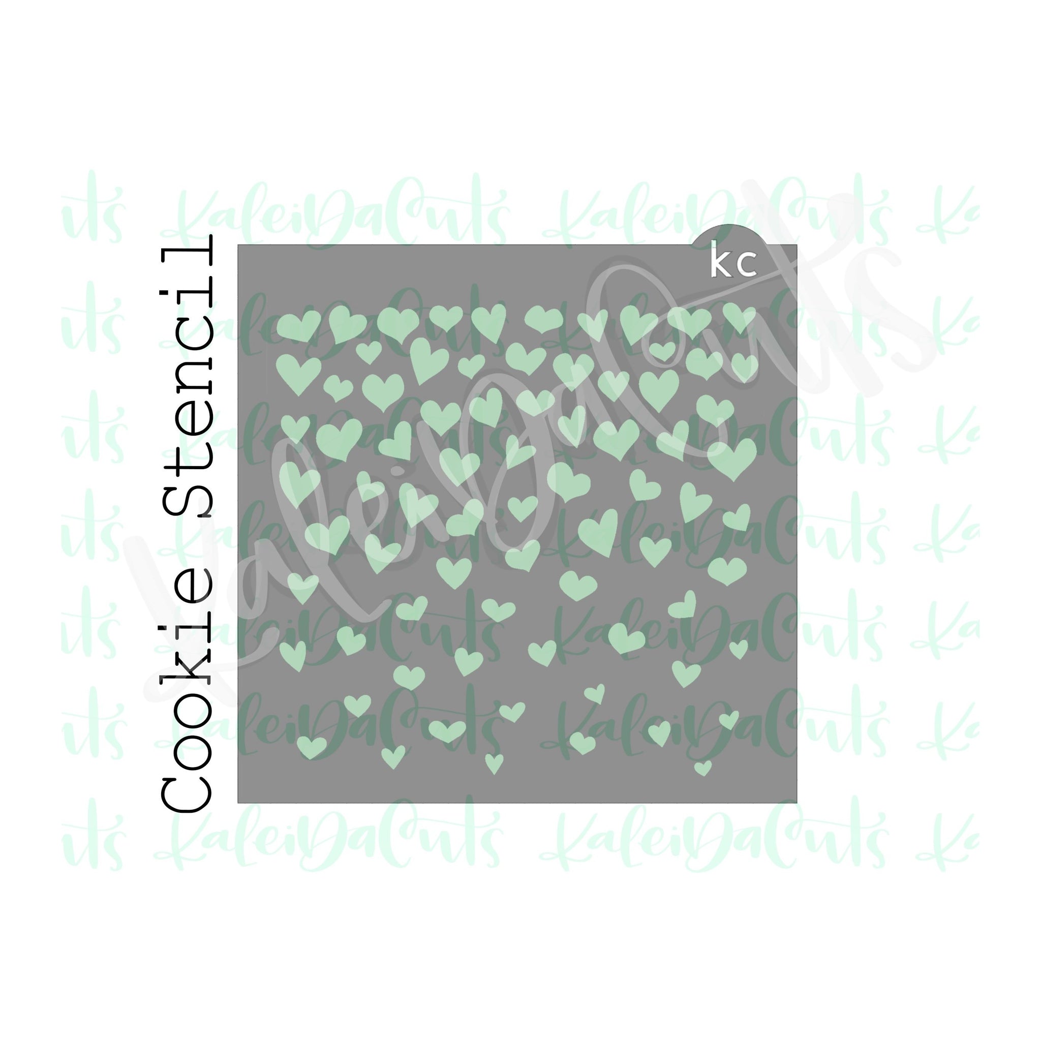 Falling Hearts Pattern Falling Hearts Pattern Stencil – KaleidaCuts