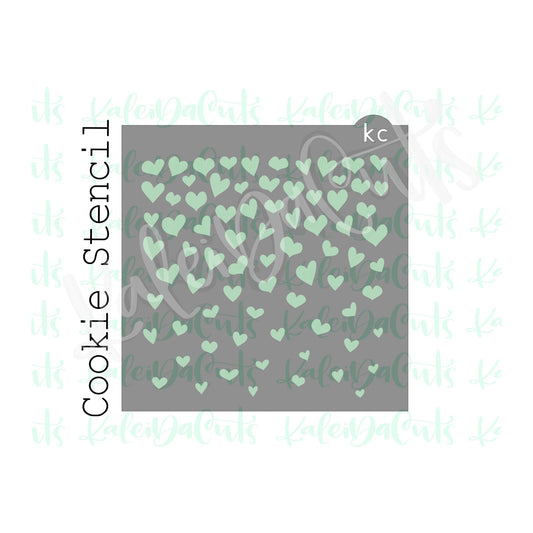 Falling Hearts Pattern Stencil