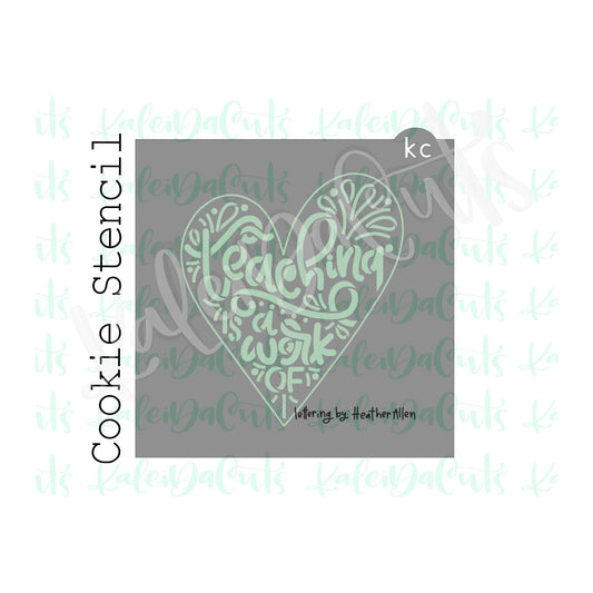 4.5" Teachers Heart Stencil