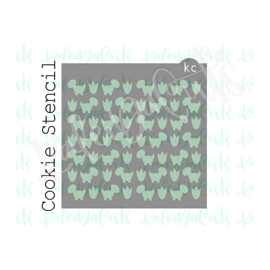 Dino Feet Pattern Stencil