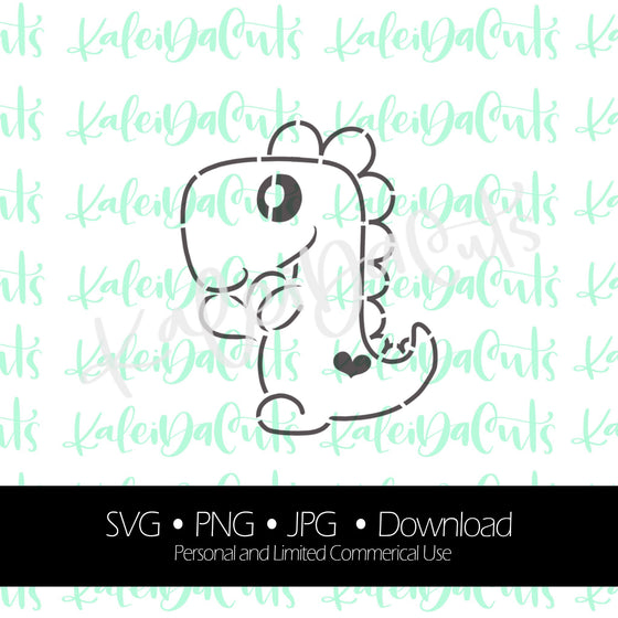 PYO Dinosaur Heart Digital Download. SVG. Personal and Limited Commercial Use. KaleidaCuts Handlettering.
