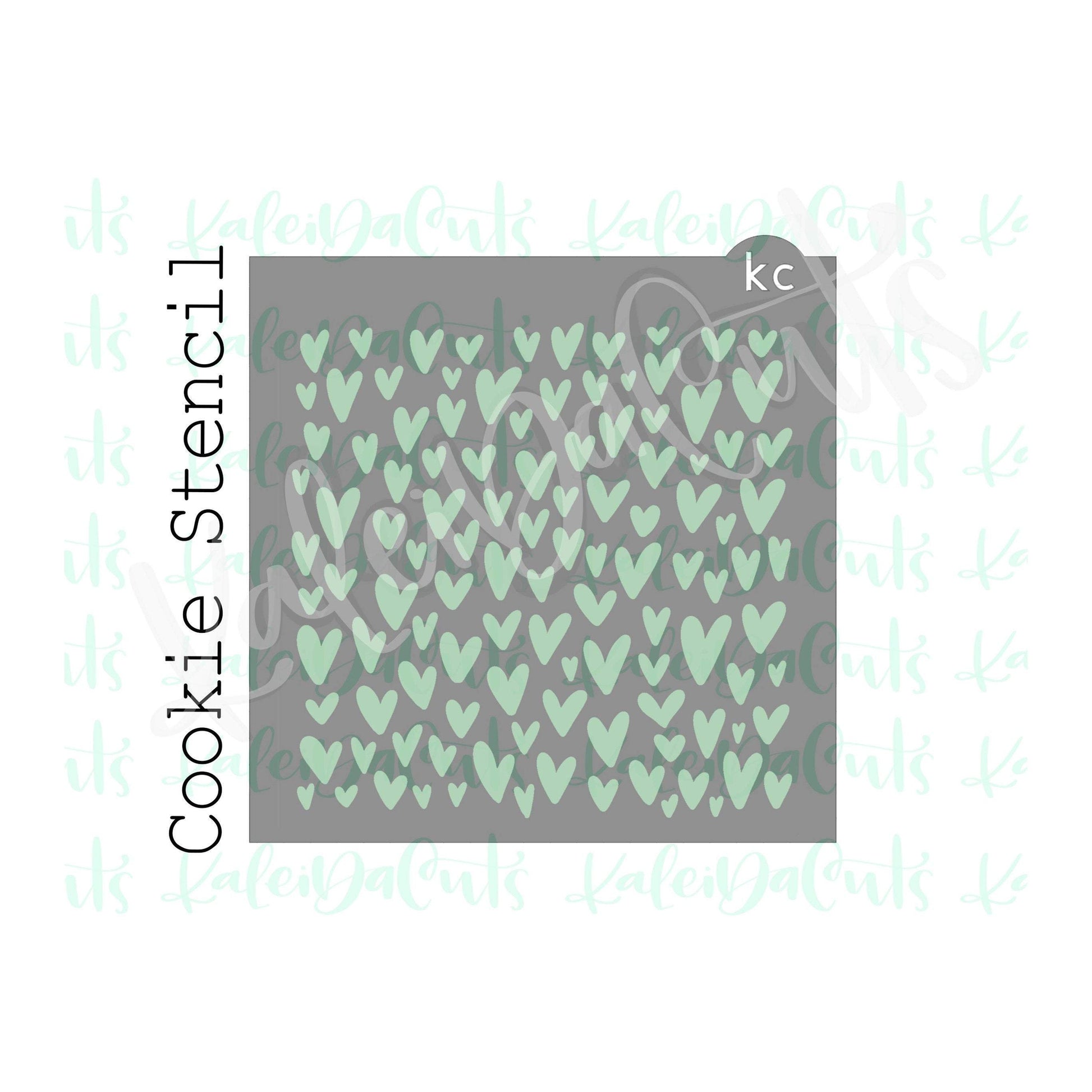 Scattered Hearts Pattern Stencil
