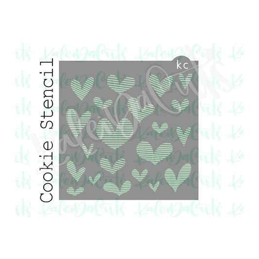 Lined Hearts Pattern Stencil