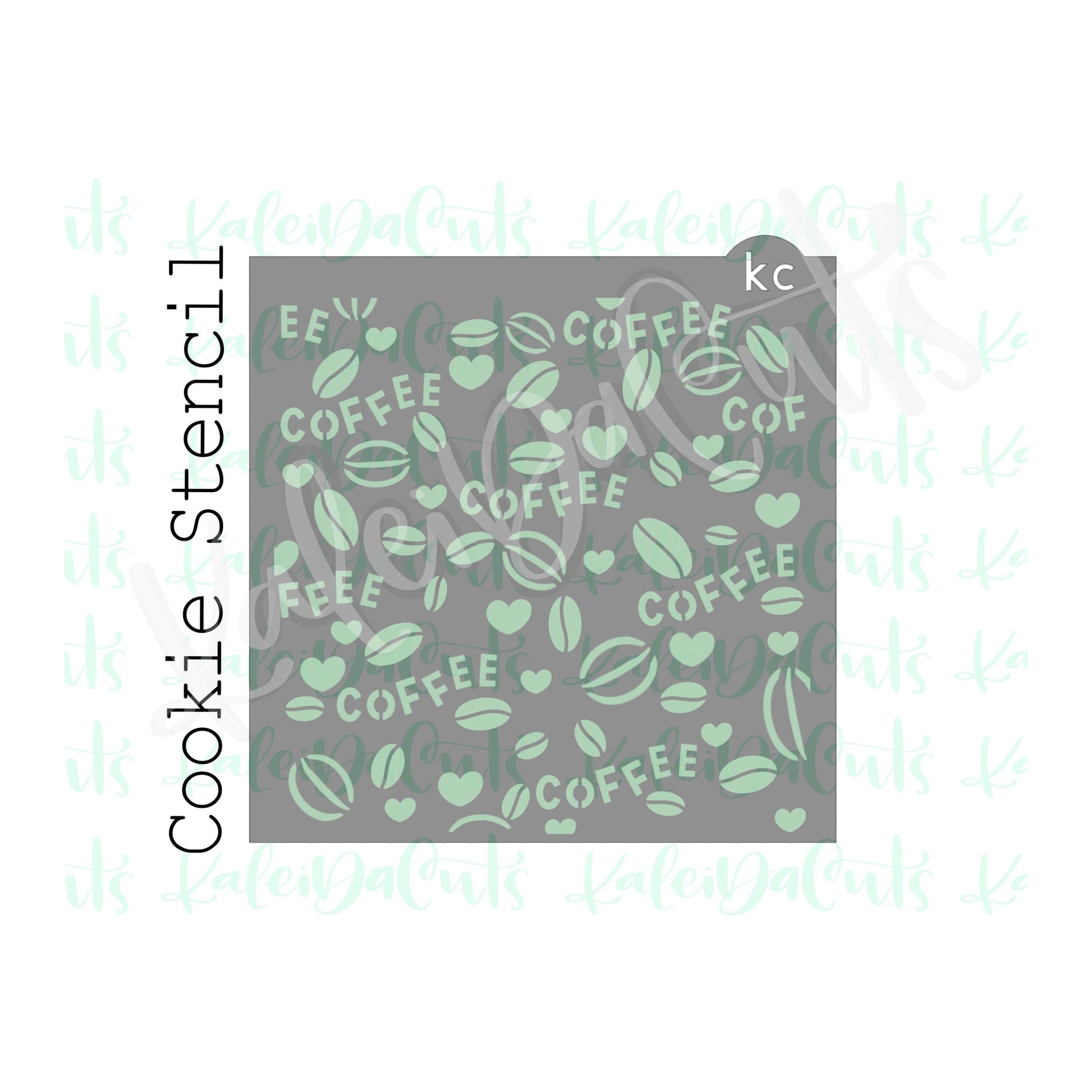 Coffee Bean Love Pattern Stencil