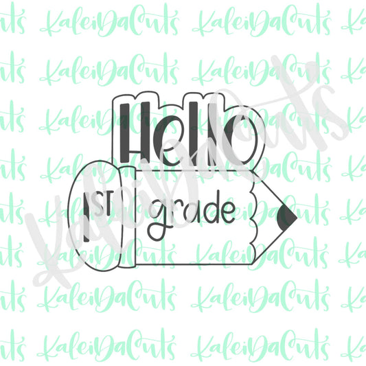 Hello Pencil Plaque Cookie Cutter