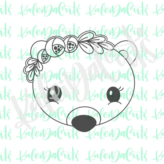 Floral Bear Face Cookie Cutter