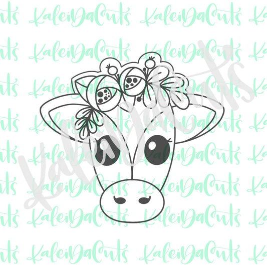 Floral Cow Face Cookie Cutter