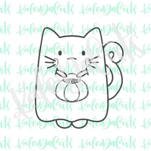 Ghost Cat Cookie Cutter