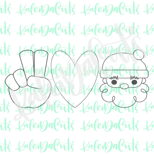Peace Love and Santa Claus Set of 3 Cookie Cutters