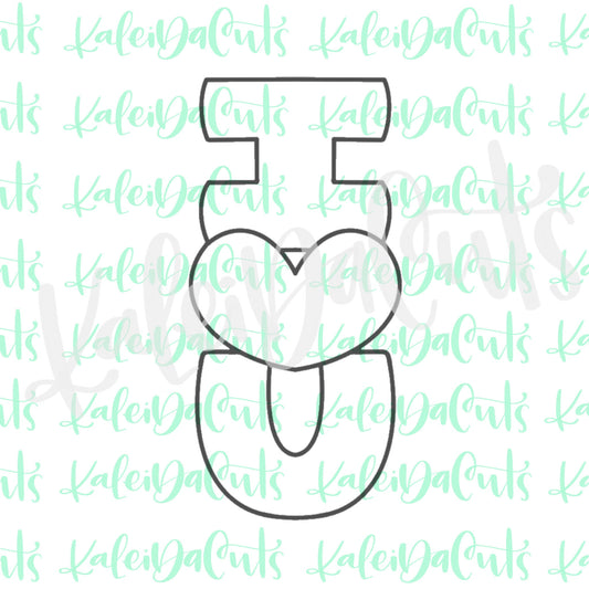 I Heart You Stick Cookie Cutter