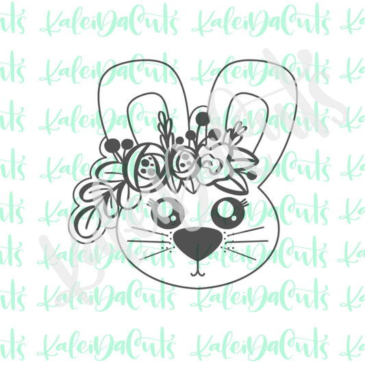Floral Bunny Face 2019 Cookie Cutter