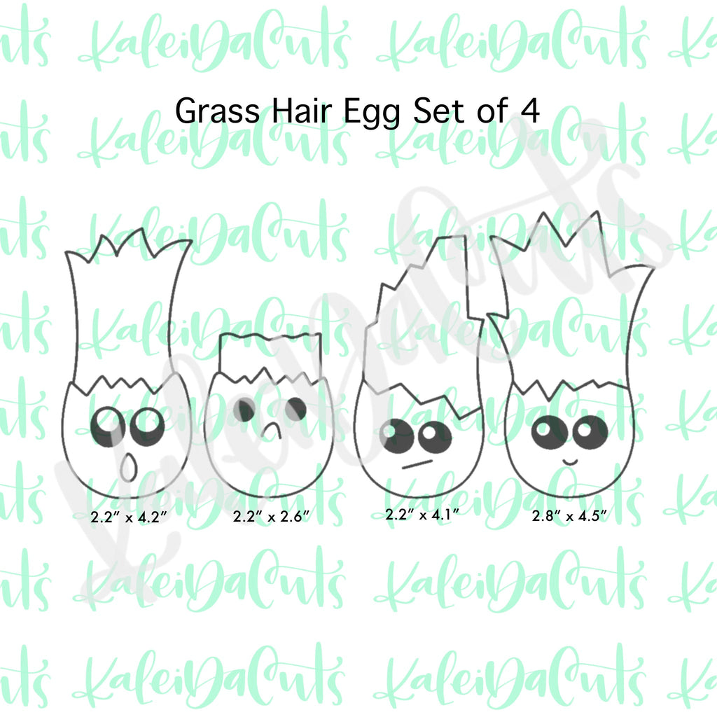 Grass Hair Egg Set of 4 Cookie Cutters