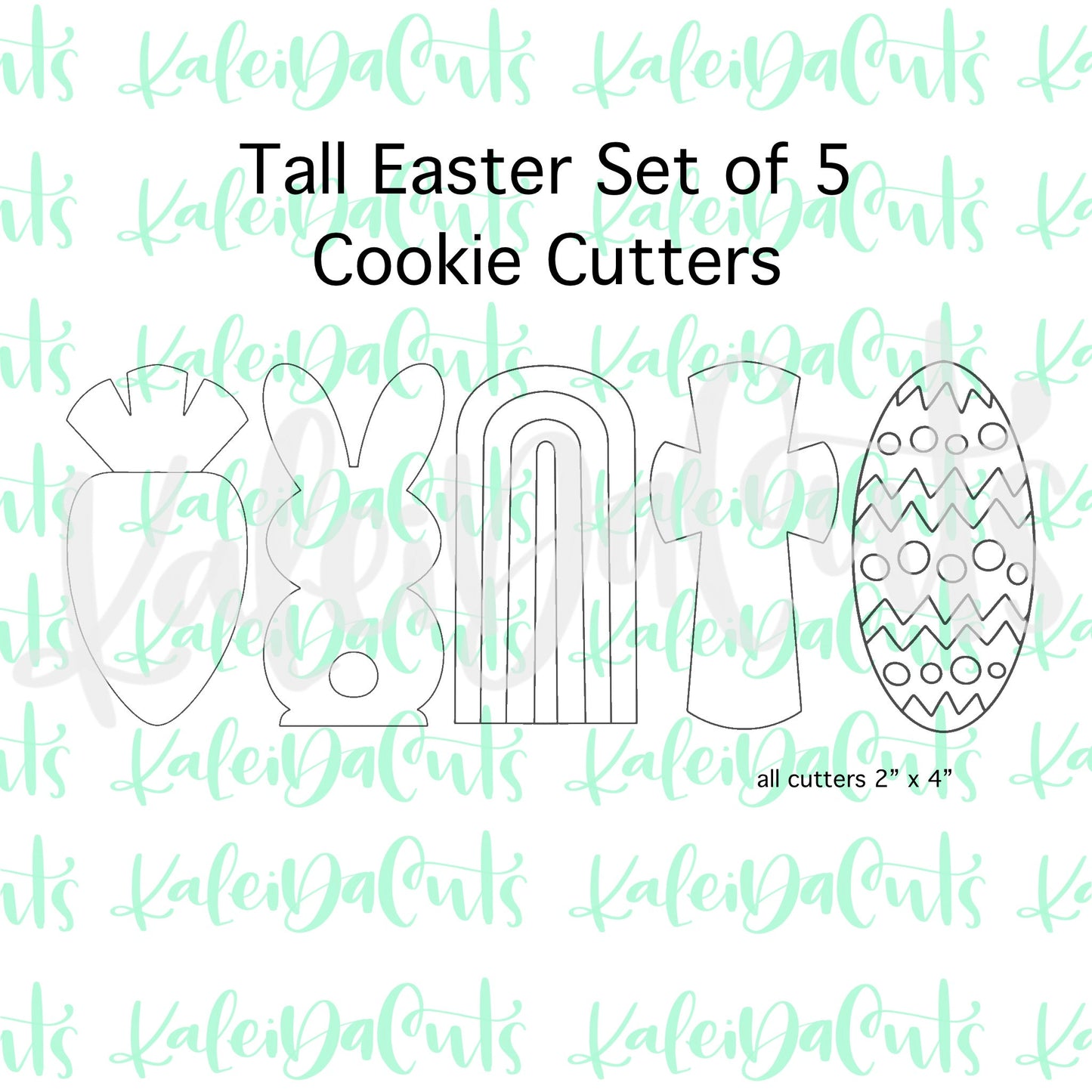Tall Easter Set of 5 Cookie Cutters