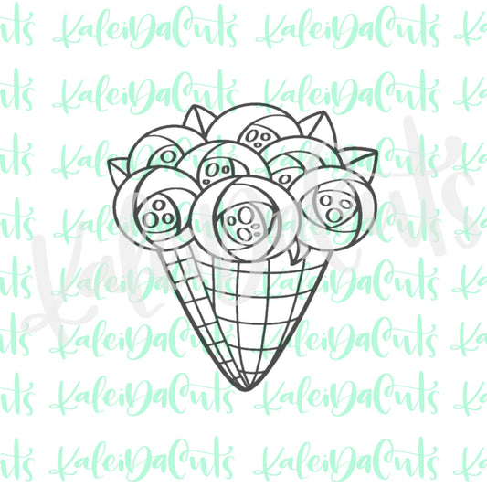 Wrapped Flower Bouquet Cookie Cutter