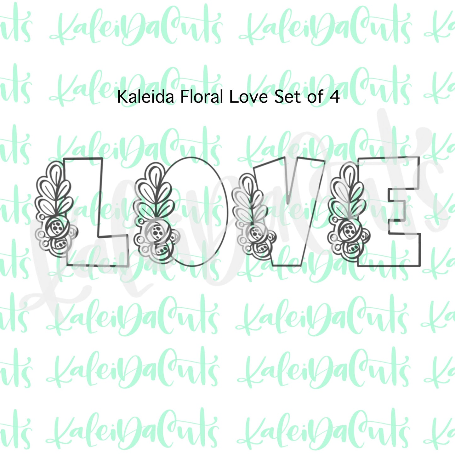 Kaleida-Floral Love Cookie Cutter Set of 4