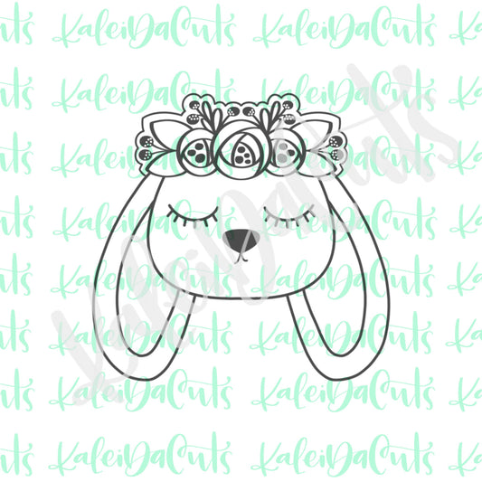 Bunny Face Floral Crown Cookie Cutter