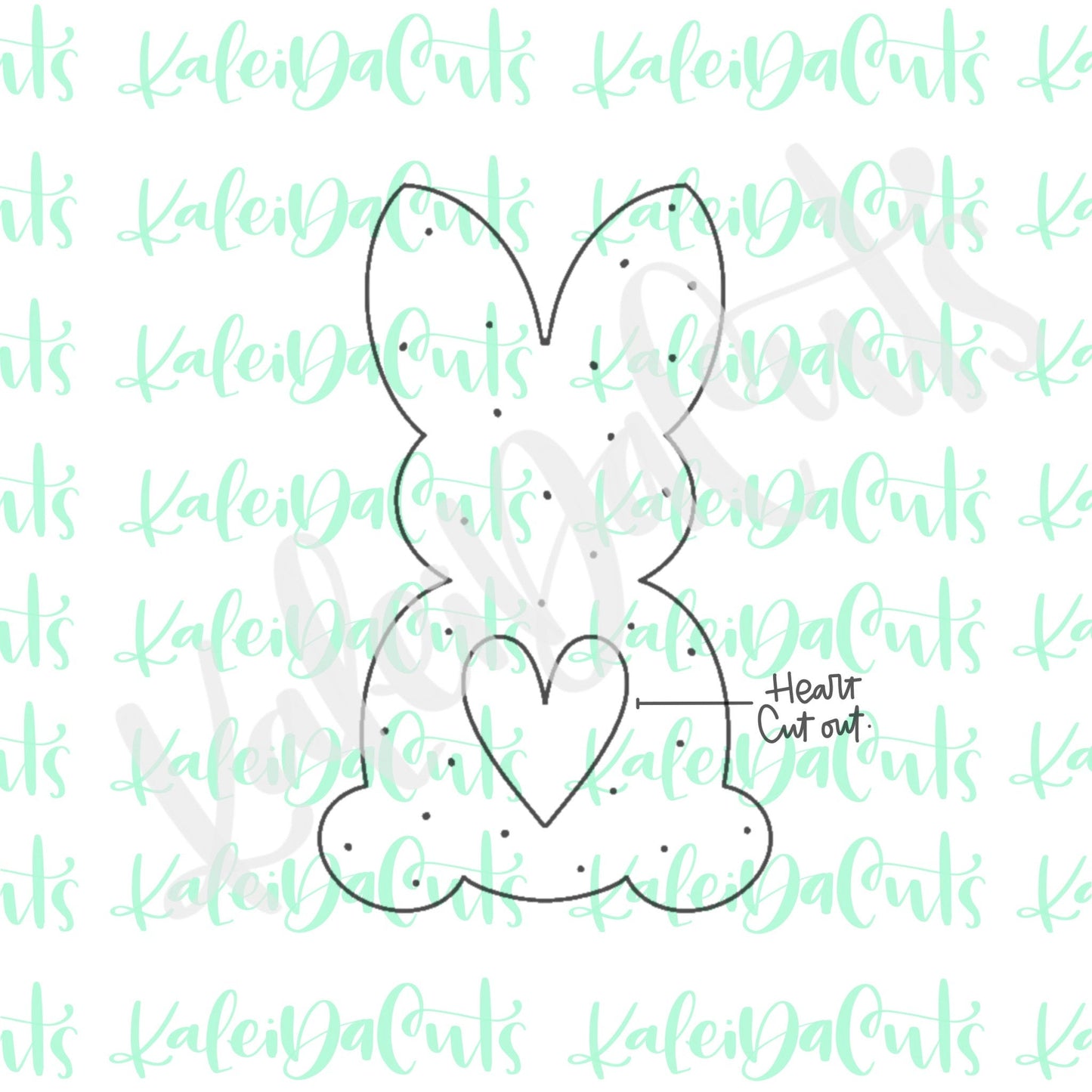 Bunny Heart Cutout Cookie Cutter
