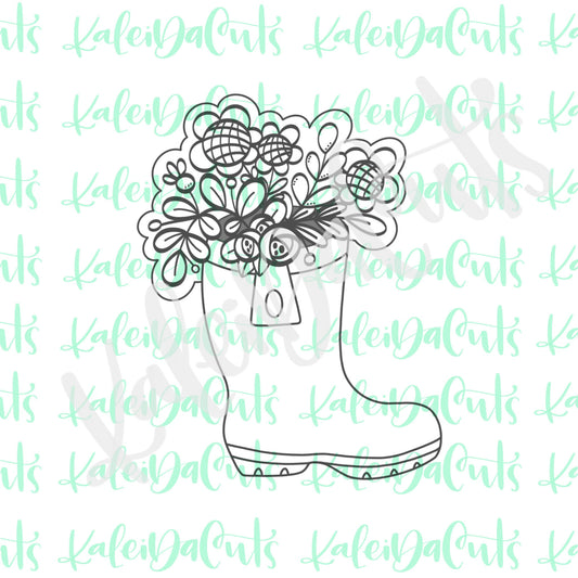 Floral Rainboot Cookie Cutter