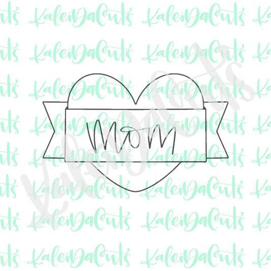 Heart Banner 4 Cookie Cutter