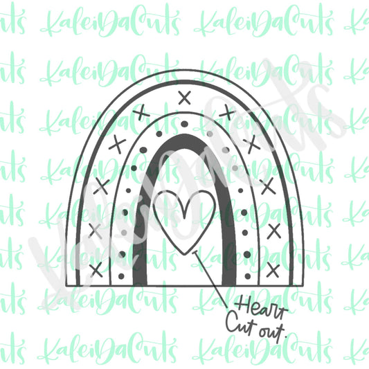 Rainbow Heart Cutout Cookie Cutter