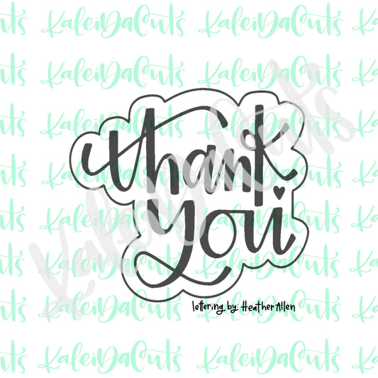 Thank You 2 Lettering Cookie Cutter