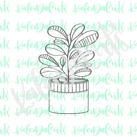 Potted Ficus Plant Cookie Cutter