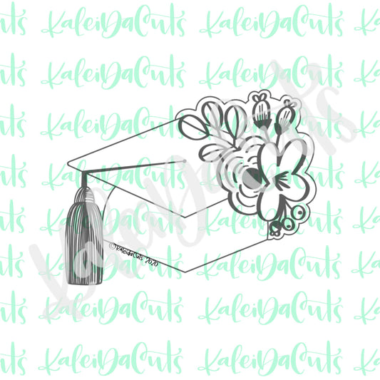 Floral Grad Hat Cookie Cutter