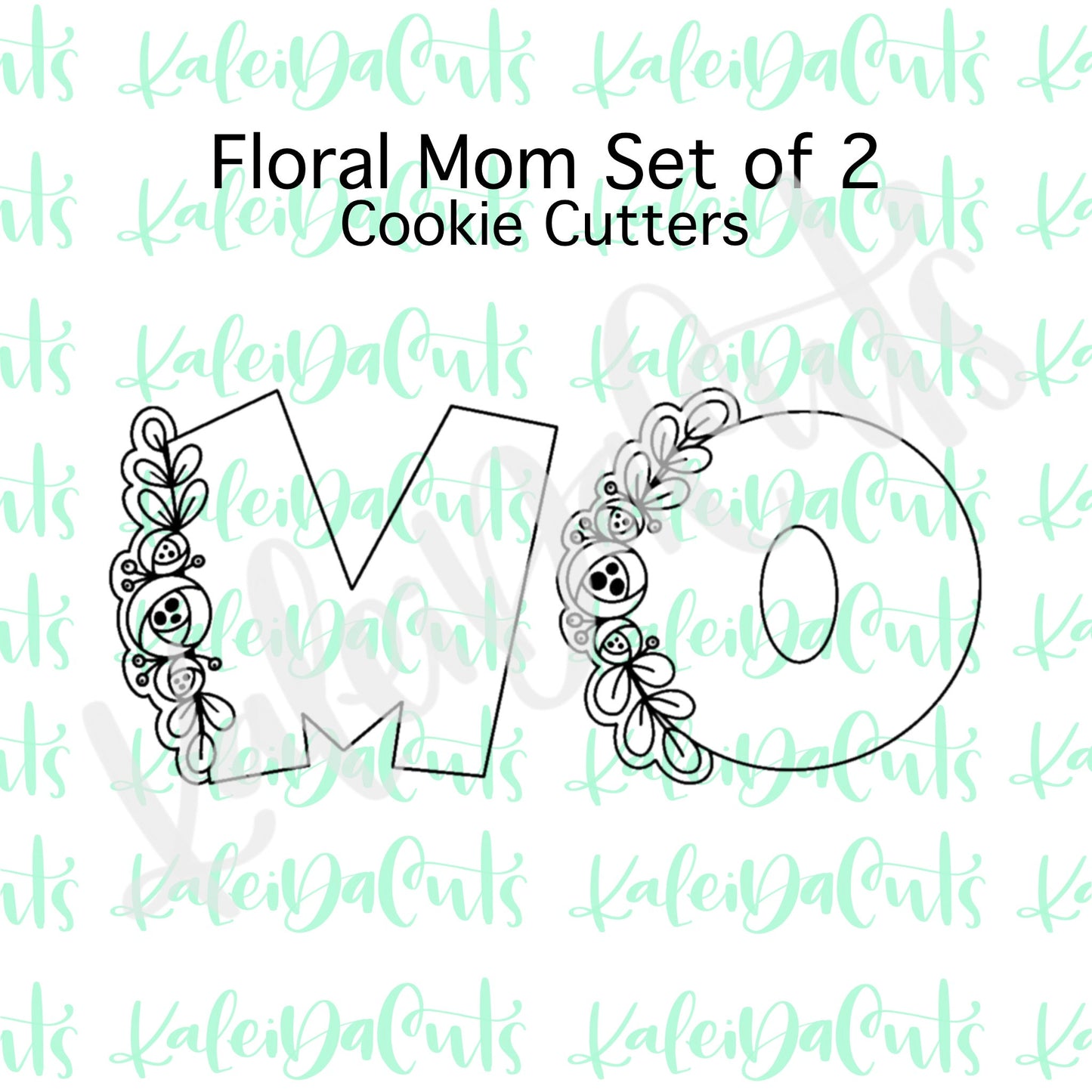 Floral Mom Cookie Cutter Set of 2