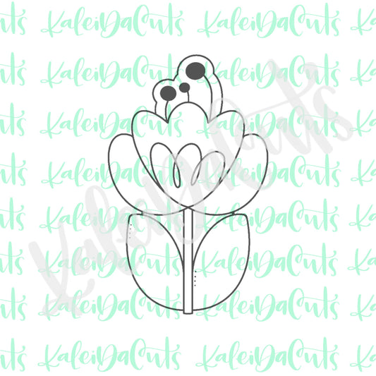Tall Funky WIldflower Cookie Cutter