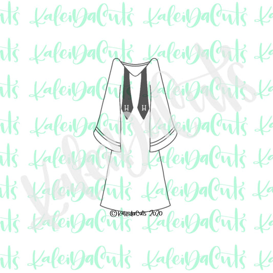 Grad Stick Gown Cookie Cutter (skinny design)